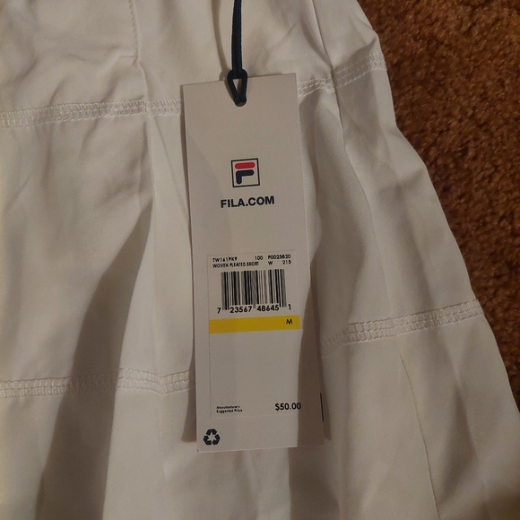 NWT FILA Woven Pleated Tennis Pickleball Skort Built-in Shorts White size Large - Picture 6 of 7